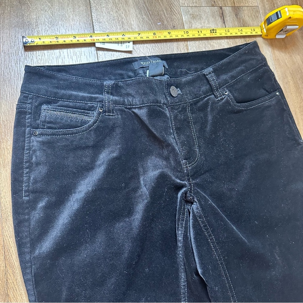 NWT WHBM Black Velvet Slim Ankle Pants Size 4S - Picture 10 of 13